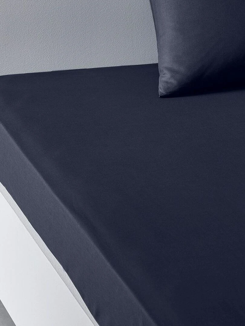 Drap housse 1 personne uni 'ESSENTIAL' 'TODAY'   Bleu marine