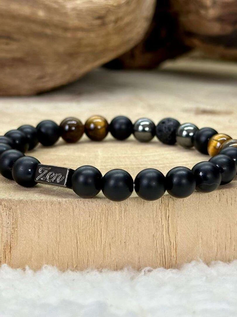 Bracelet en pierre de protection Noir