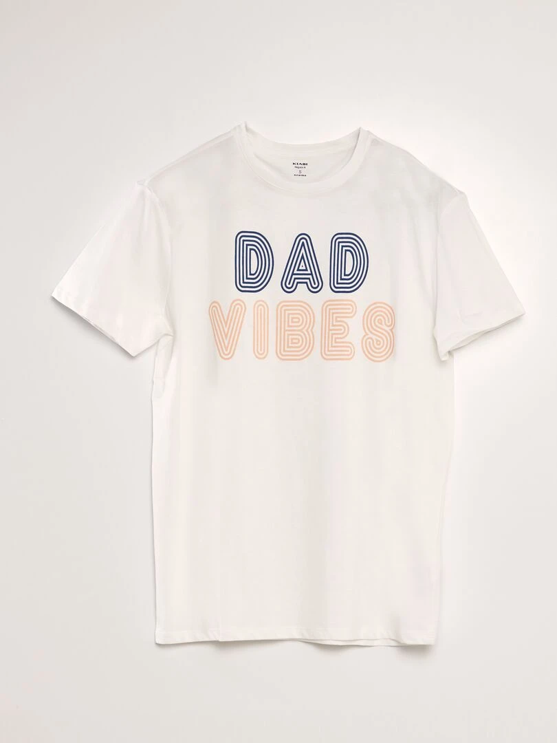 T shirt imprimé fête des pères BLANC