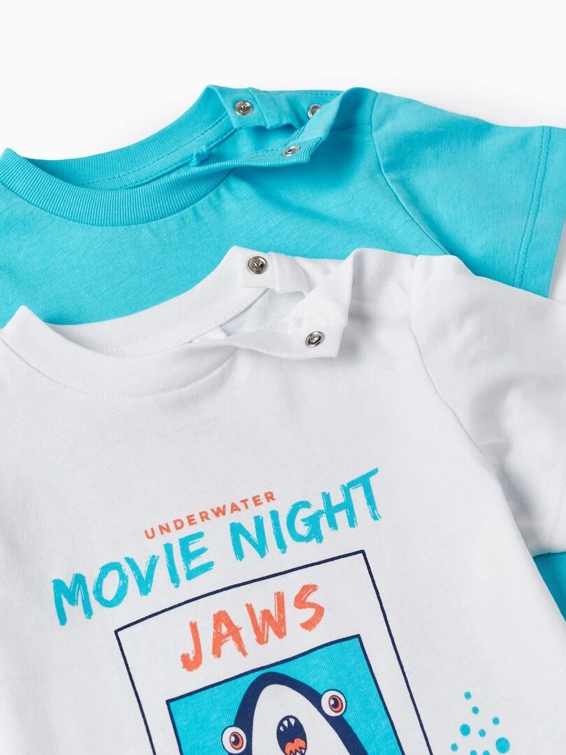 2 T Shirts En Coton Pour Bébé Garçon 'Animaux Marins' manches courtes EXPLORING AUSTRALIA   Bleu