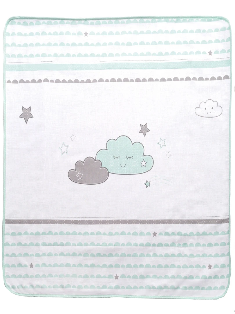Roba Couverture De Bébé "happy Cloud" 80 X 80 Cm Vert / Blanc Blanc