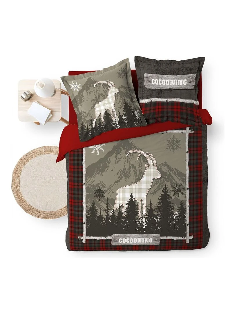 Housse couette + taies 220 x 240 cm Cocooning des Alpes Blanc