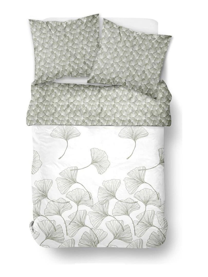 Parure de lit imprimé Floral coton SUNSHINE TESS   Blanc