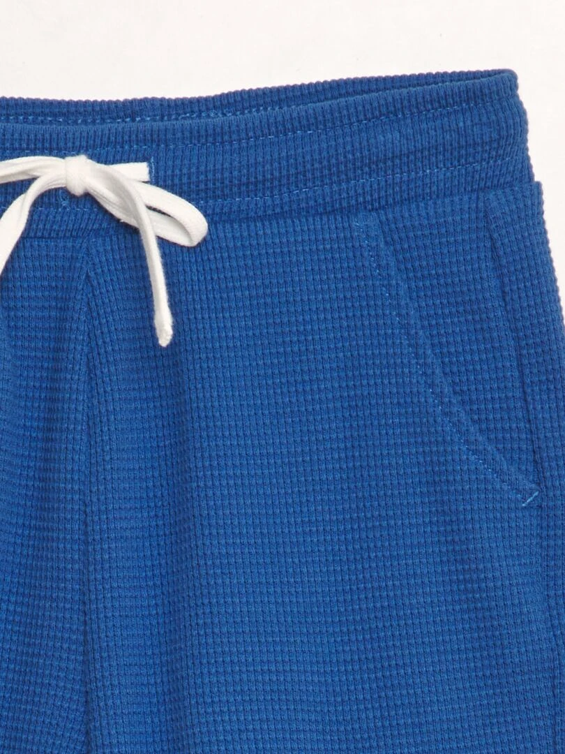 Short en nid d'abeilles   Bleu