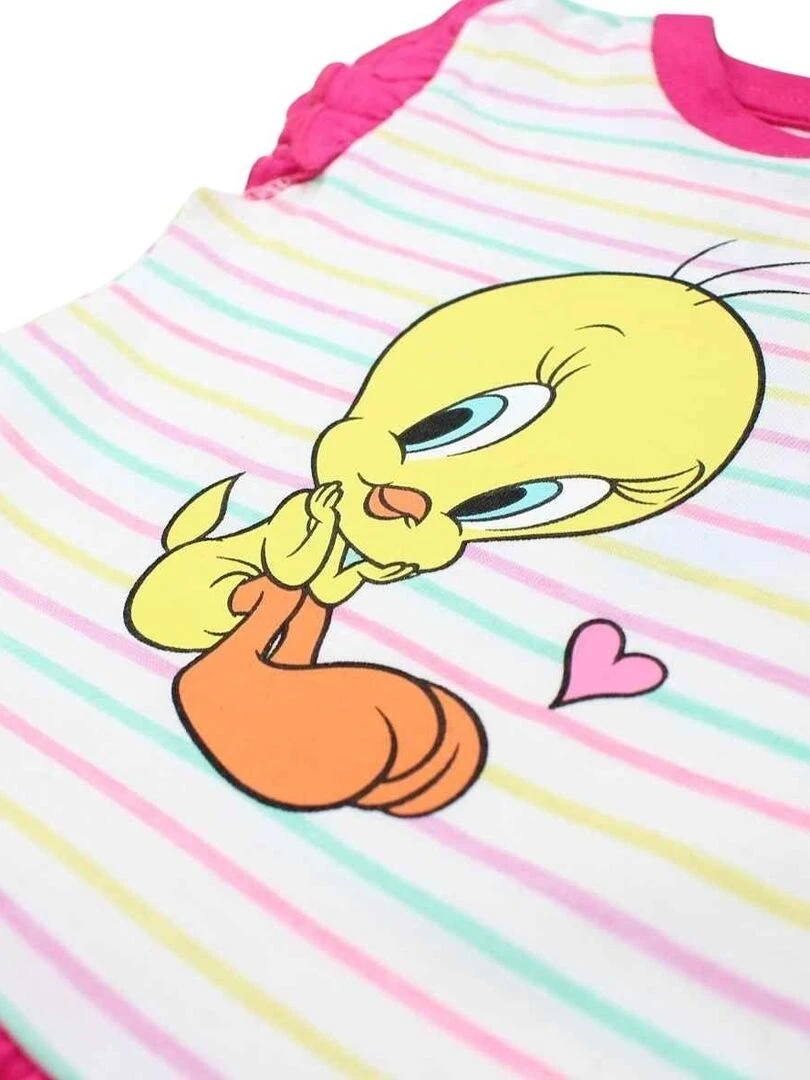 Looney Tunes   Ensemble ​​T shirt legging bébé fille Imprimé Titi   Rose fushia