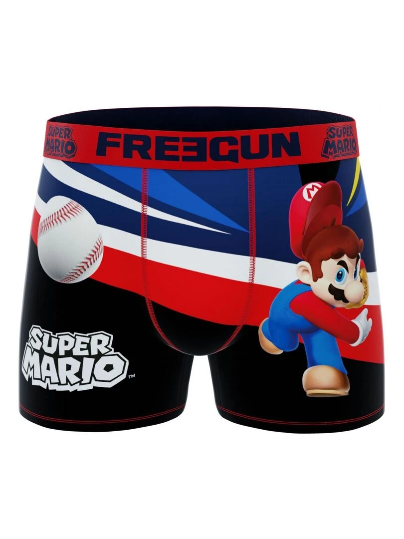 Lot de 3 boxers garçon Super Mario Bross Freegun Bleu