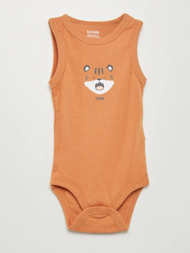 Lot 3 bodies sans manches imprimés   Blanc