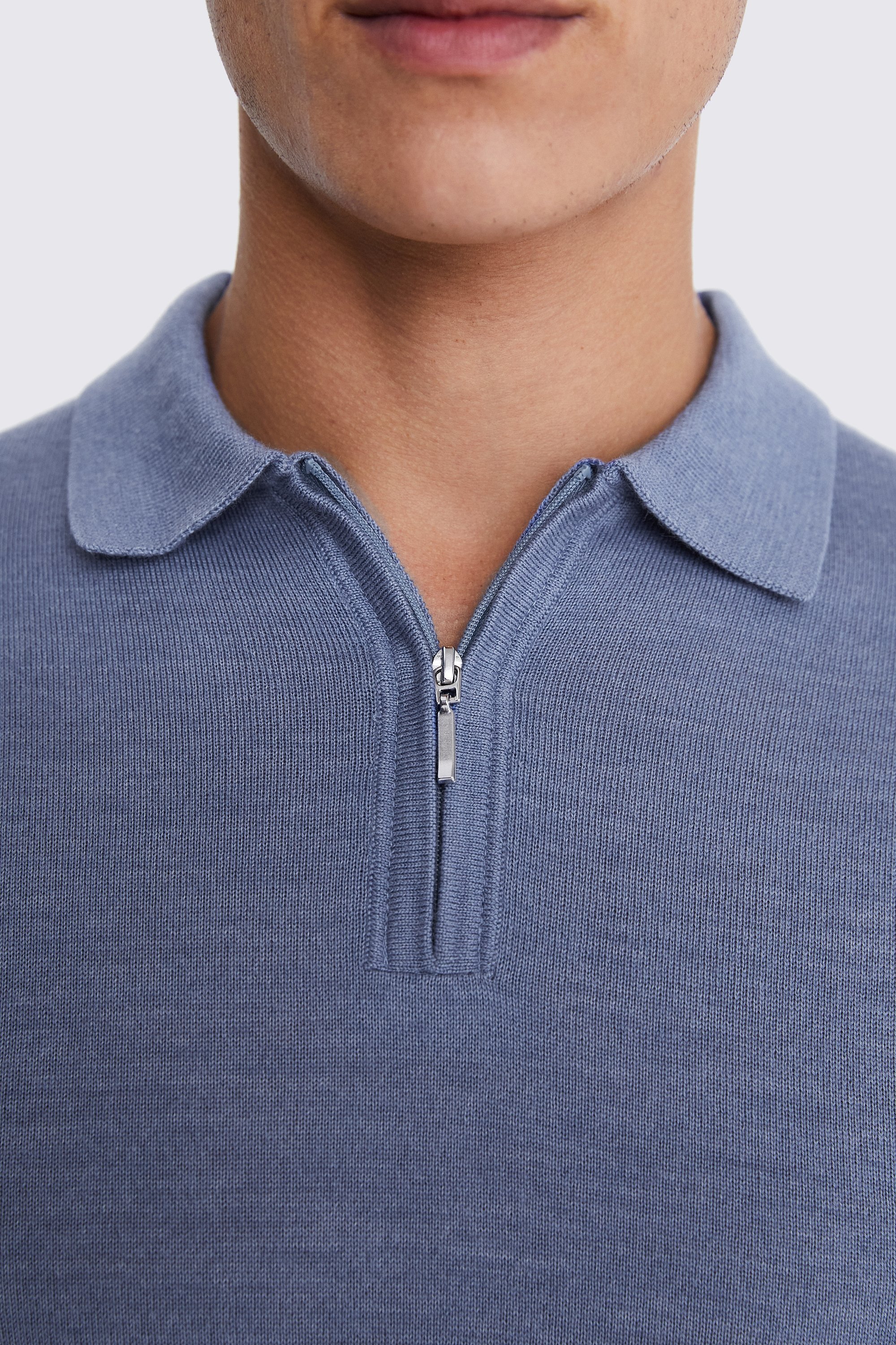 Ecru Bouclé Zip-Neck Polo Shirt   Buy Online at Moss
