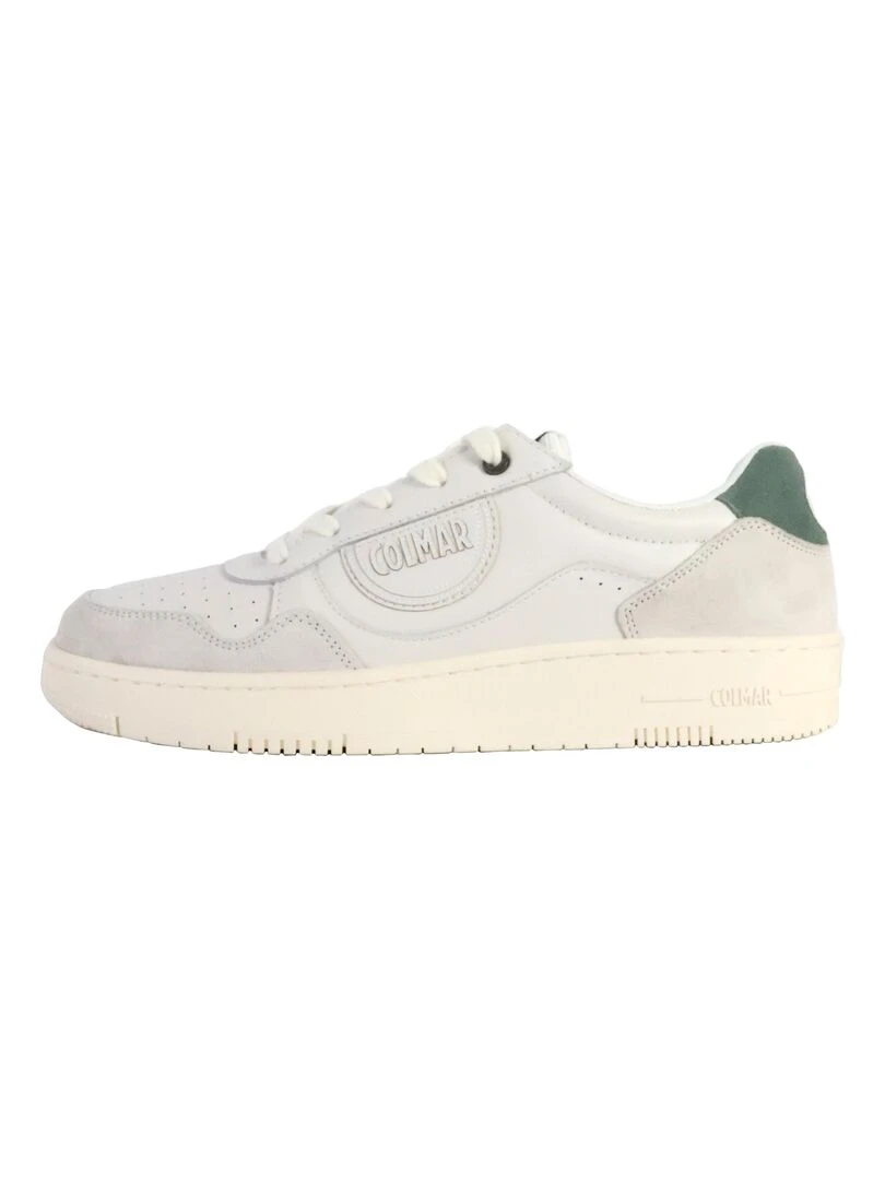Basket Basse Cuir Colmar Austin Look Blanc