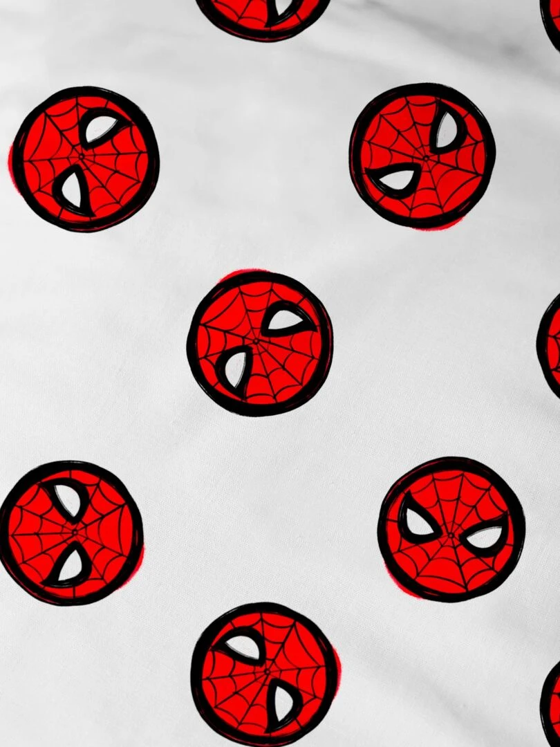 Drap housse imprimé 100% coton  SPIDERMAN HOME ANNIVERSARY   Blanc