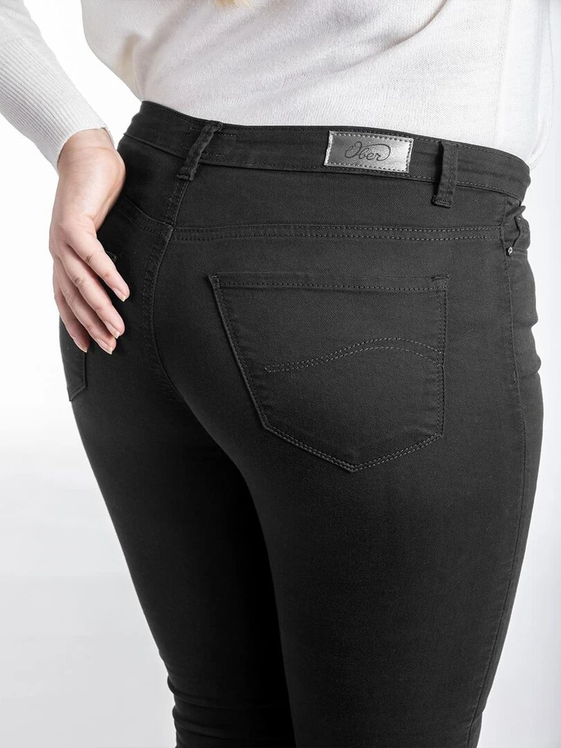 Jeans slim taille haute stretch OBS9 'OBER'   Noir