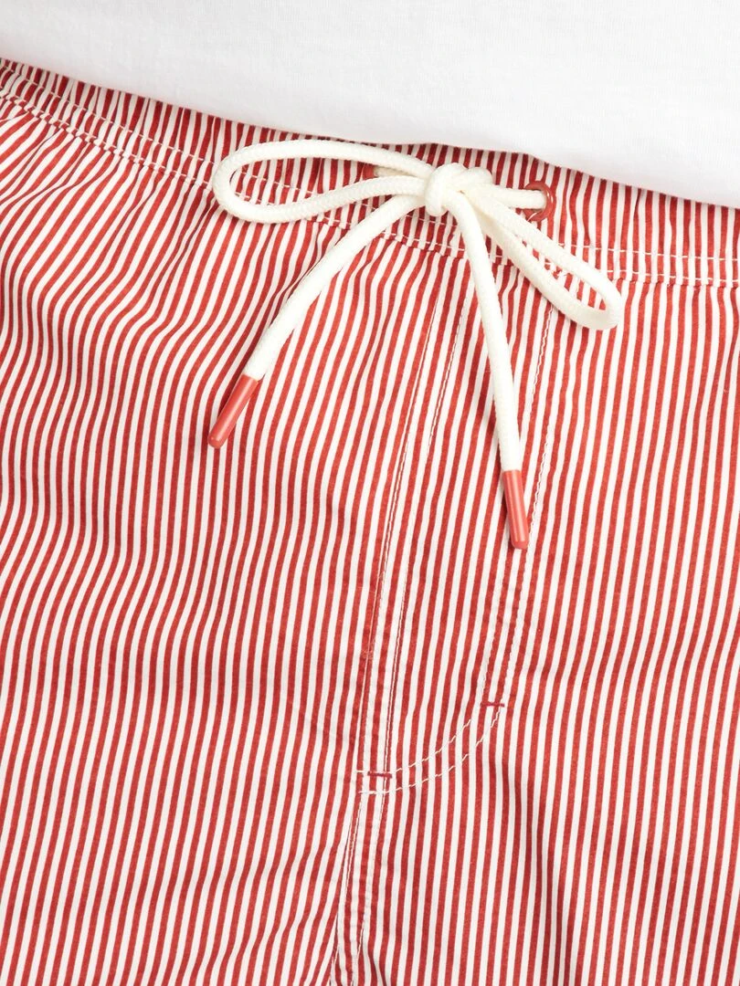 Short de bain rayé   Rouge