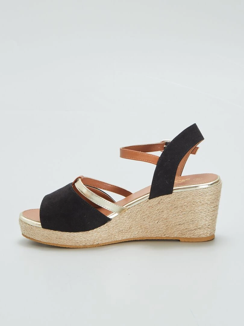 Sandales compensées   Noir
