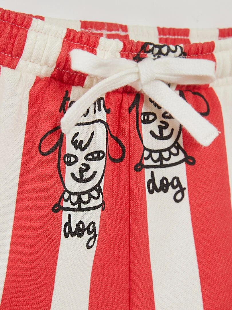 Short à taille élastiquée X Little Bad Wolf   Mixte   Rouge/blanc