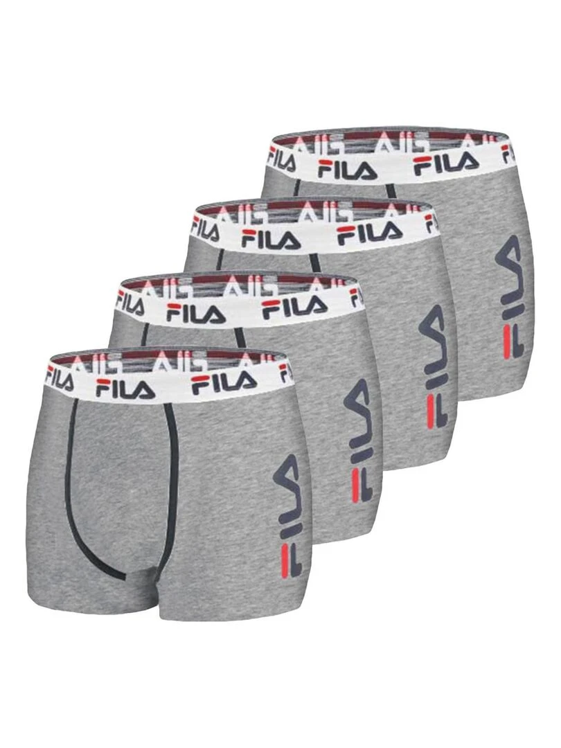 Lot de 4 Boxers Homme FILA 5040 coton couleur gris Fila Gris