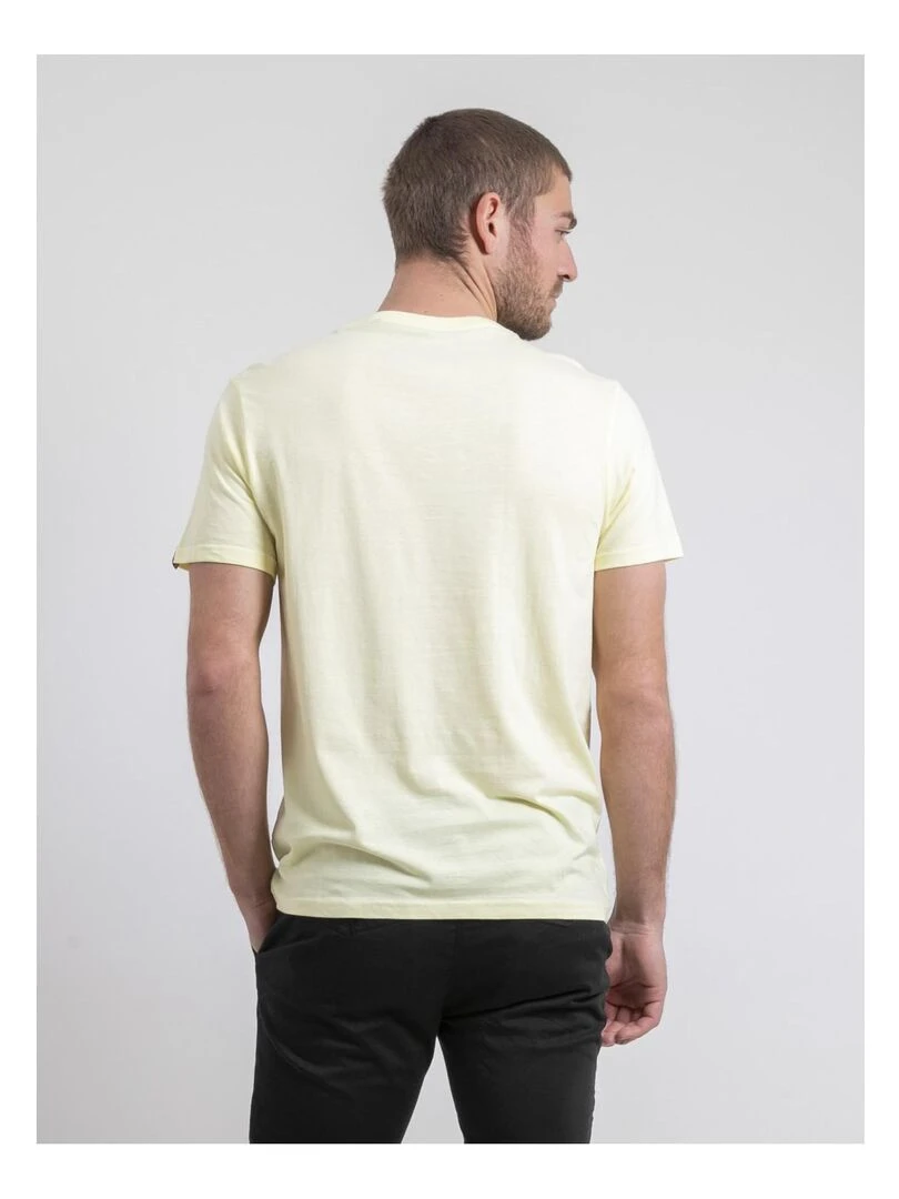 T shirt col rond pur coton NAPOUR Jaune