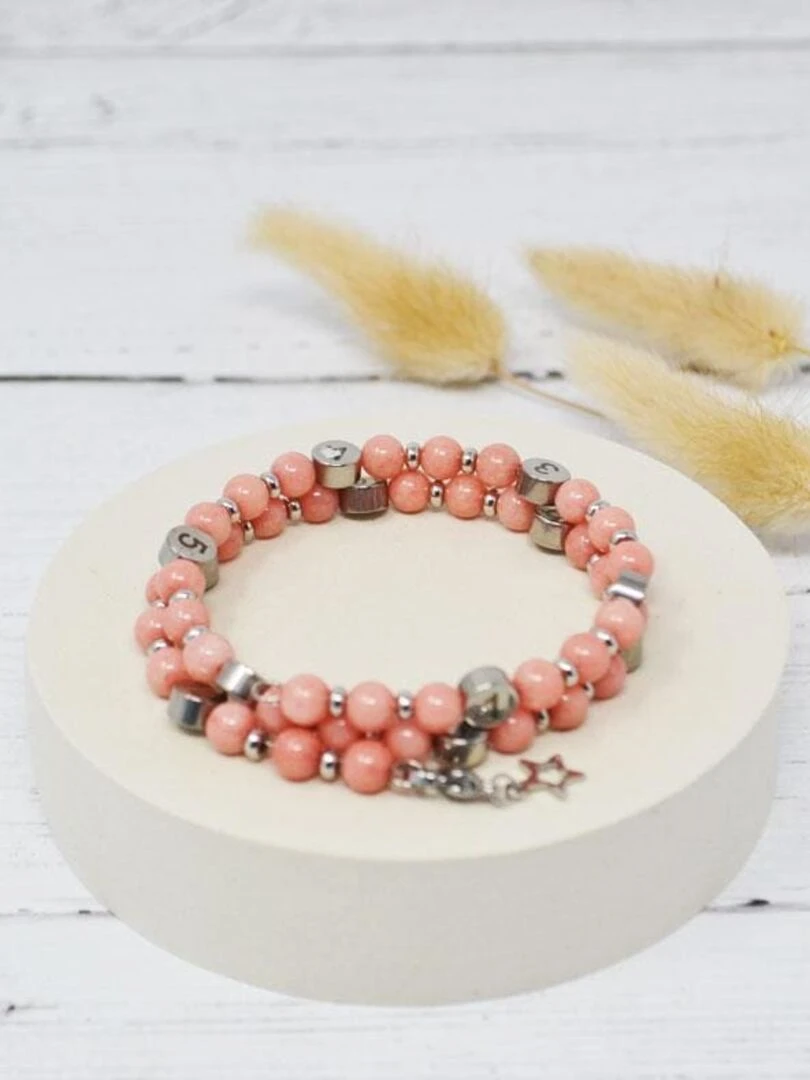 Bracelet d'allaitement   Quartz Rose Teintée   Rose