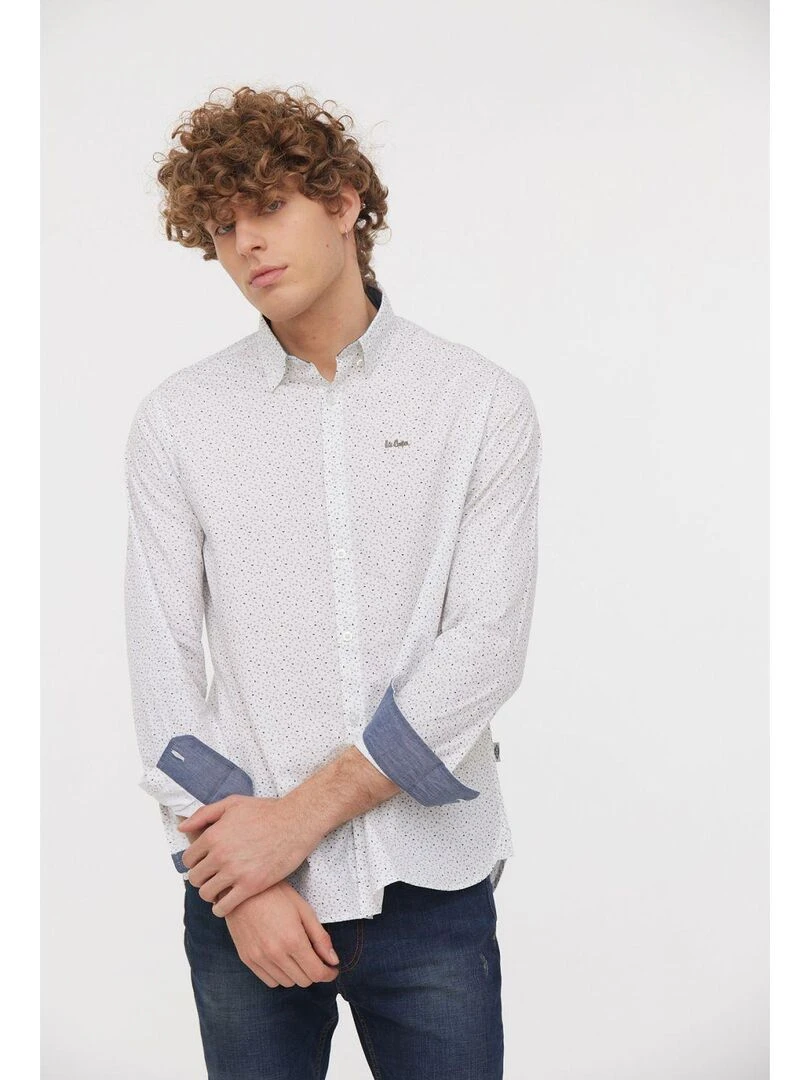 Lee Cooper Chemise manches longues coton comfort DIXEA Blanc