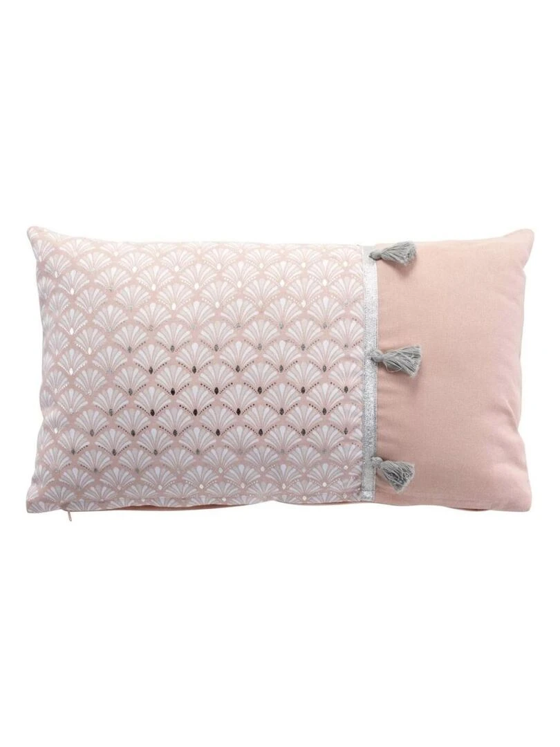 Coussin pompons 30x50 métallisé Artchic rose Rose