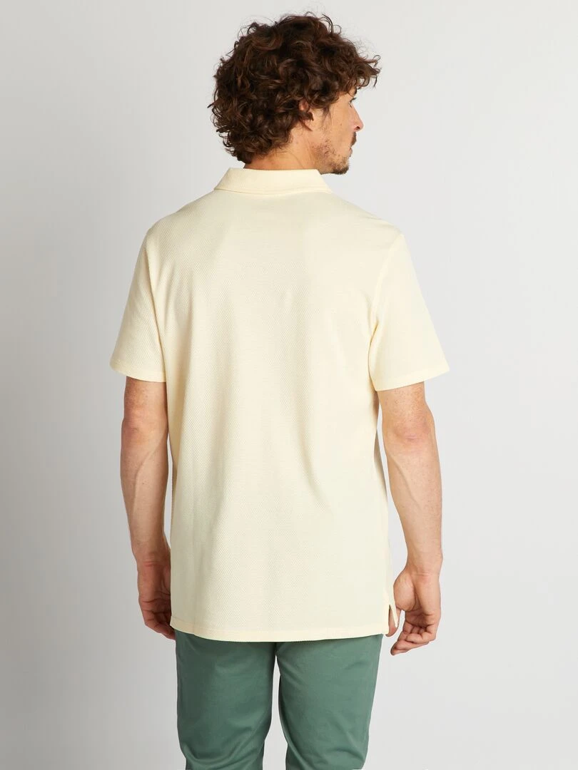 Polo uni texturé   Jaune