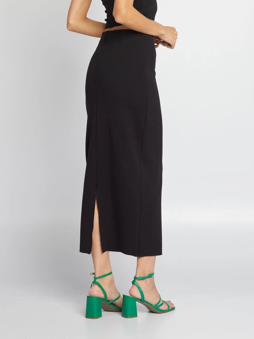 Jupe tube en maille   noir