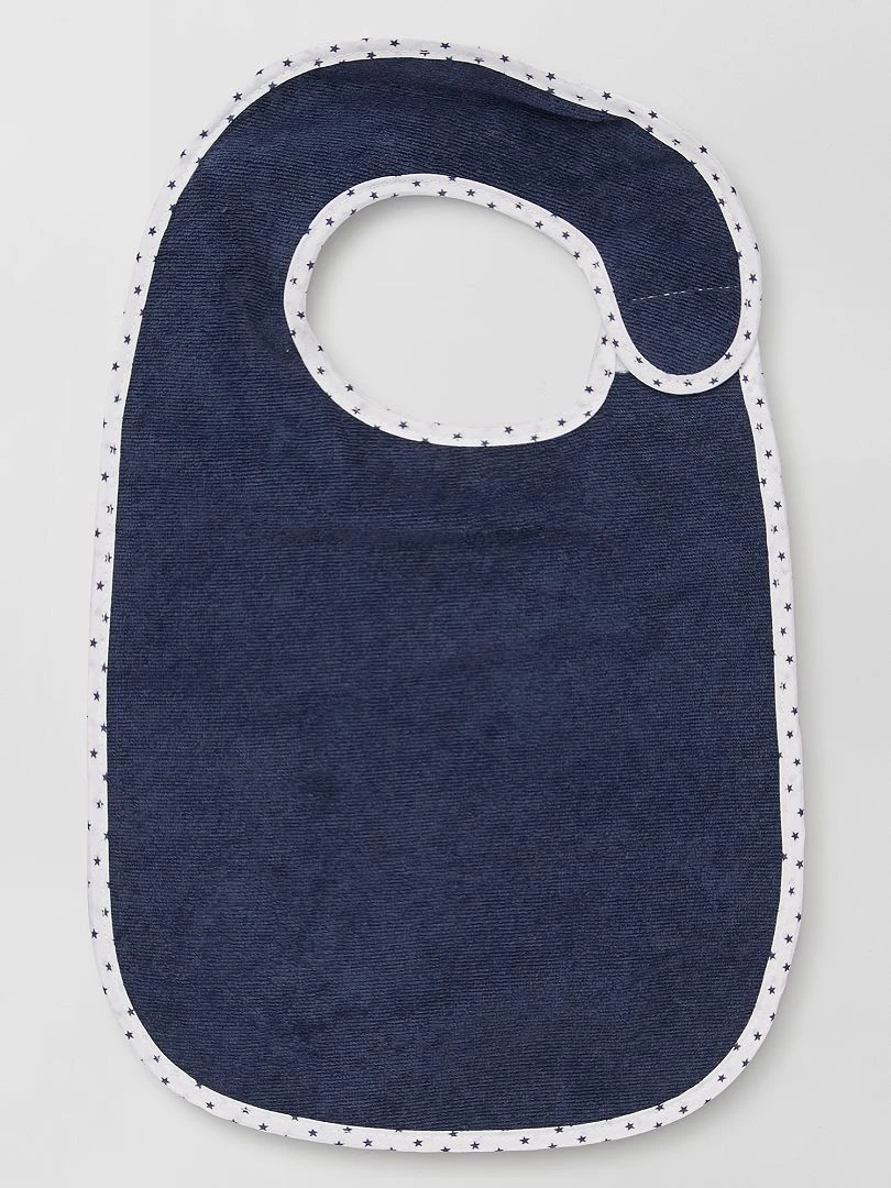 Le lot de 7 bavoirs éponge doublés   bleu