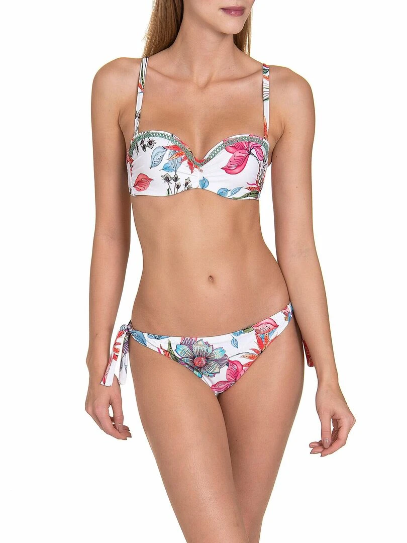 Bas maillot de bain à nouettes Jamaica   Blanc