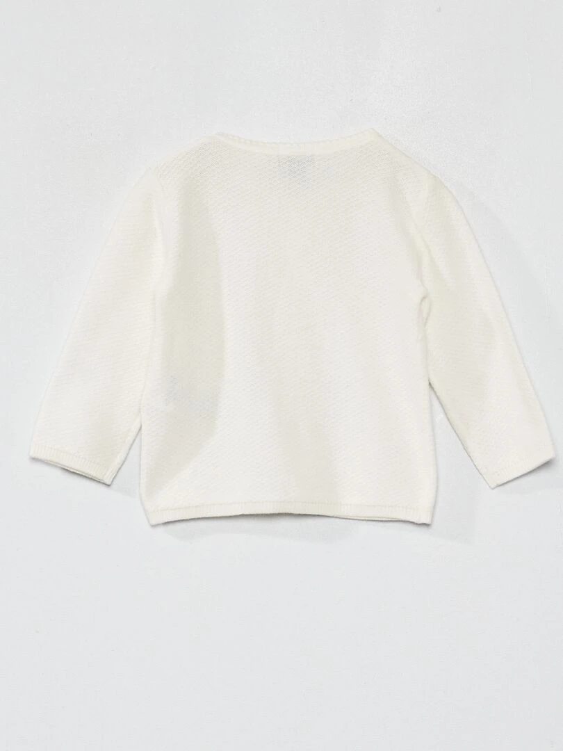 Gilet en maille fantaisie blanc
