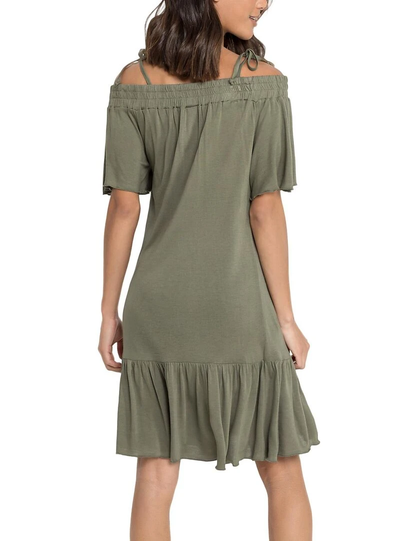 Robe estivale Carmen Kaki