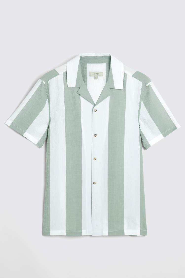 Sage Striped Seersucker Shirt   Buy Online at Moss