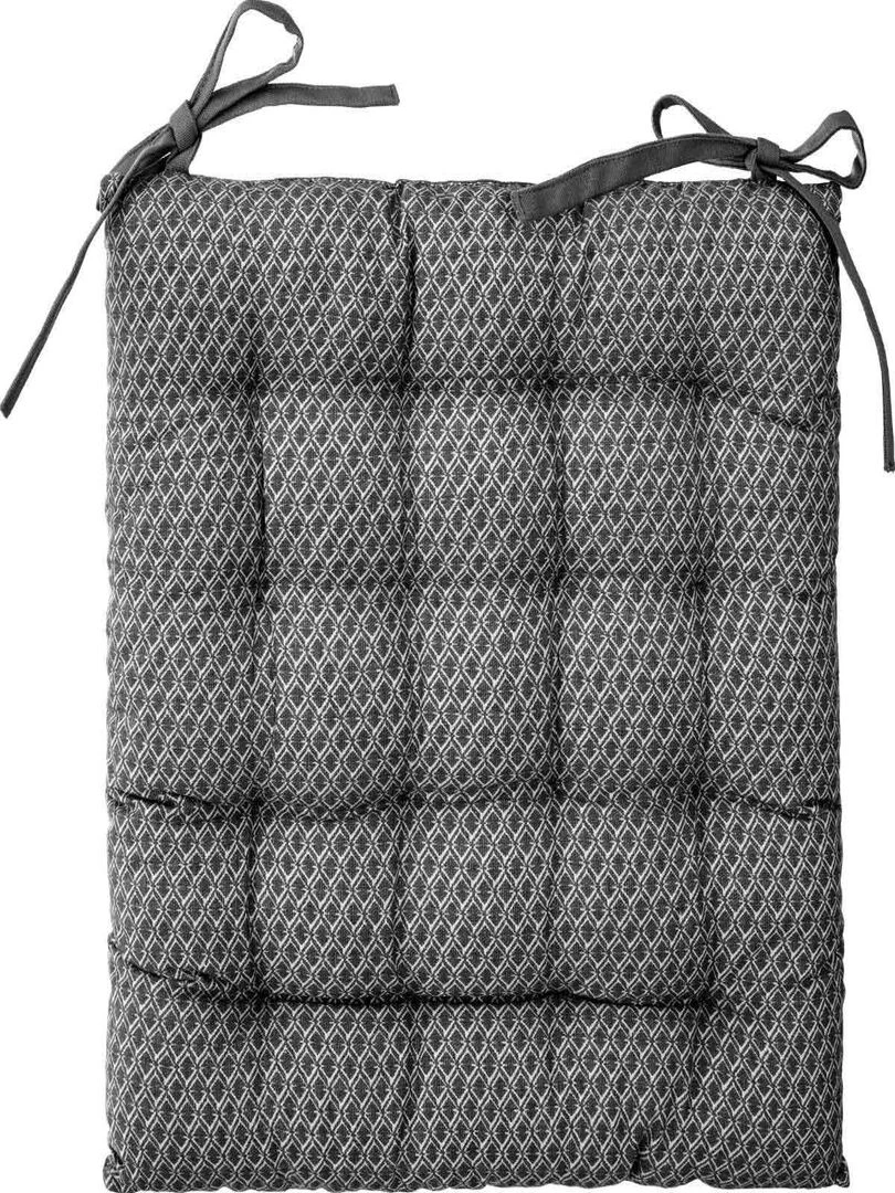 Galette de chaise imprimée et matelassée à nouettes Gris clair