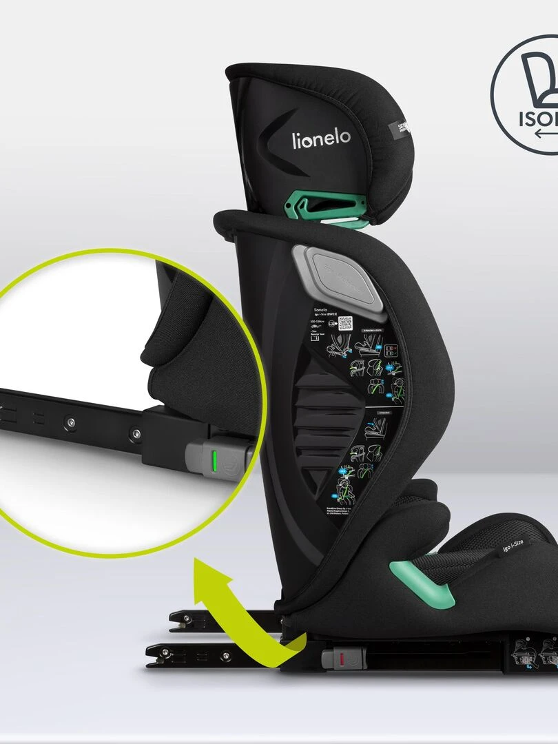 Siège auto bébé évolutif LIONELO Igo i Size ISOFIX Noir Noir