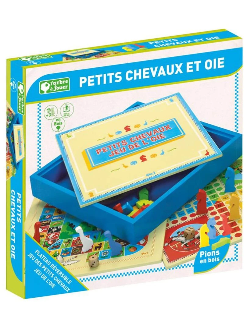 Coffret en bois Jeu des Petits Chevaux et de l'oie N/A