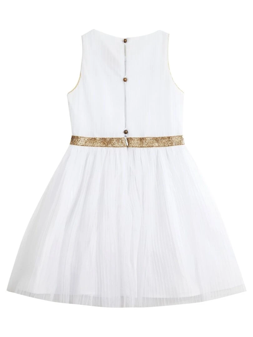 Robe de Ctège Blanche Or pour Fille  HEPBURN    'LA FAUTE A VOLTAIRE'   Blanc