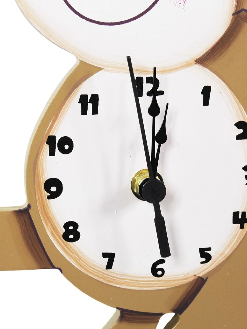 Horloge murale enfant Sunny Safari pendule bois décor chambre bébé TD 0081AR Marron