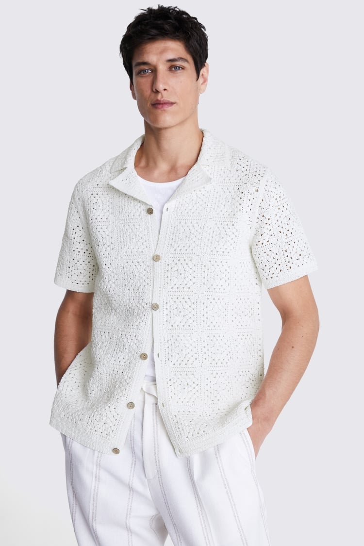 Ecru Seersucker Safari Shacket   Buy Online at Moss