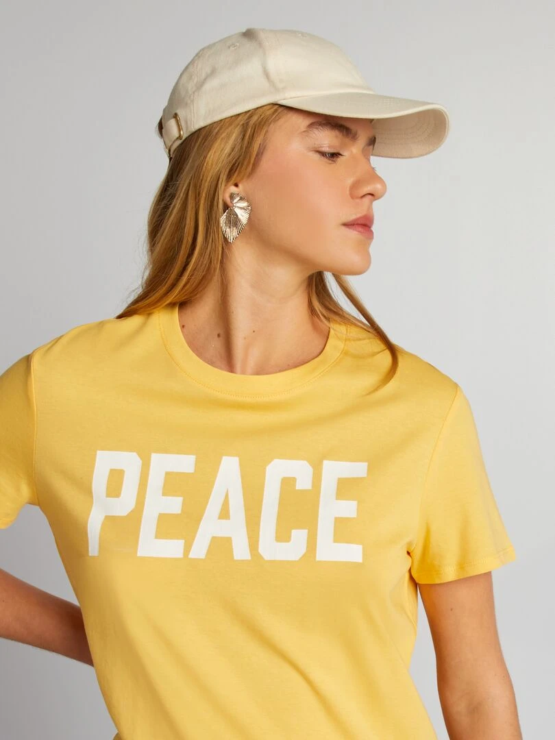 T shirt en jersey imprimé   Jaune
