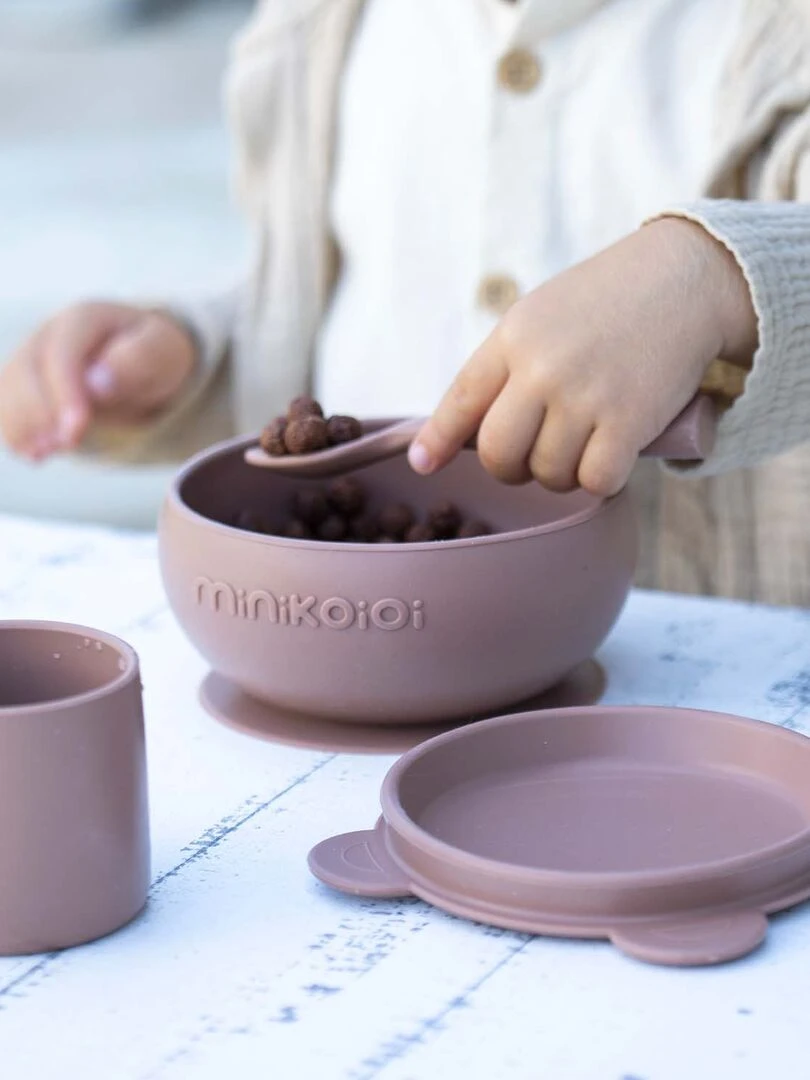 Coffret mes premiers repas Bol Cuillère Gobelet Beige clair