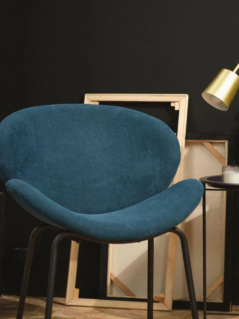 Fauteuil arrondi en tissu 'COZY' 'TODAY' Bleu