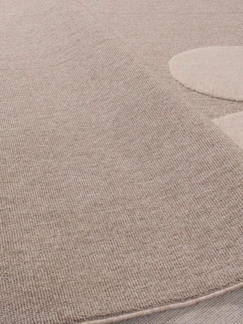 Tapis enfant PATA en polyester doux et soyeux OEKO TEX® Beige