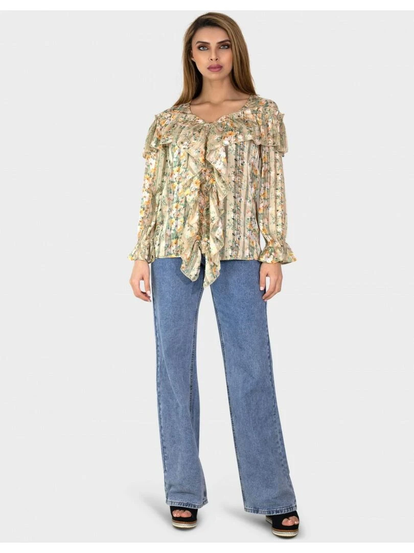 blouse imprimé floral Kebello   Beige