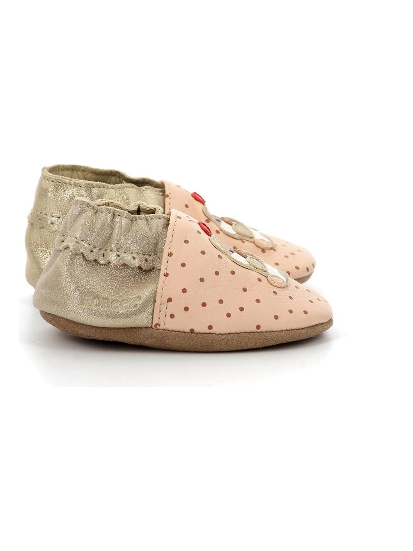 Chaussons Cuir Cookie Lover Rose