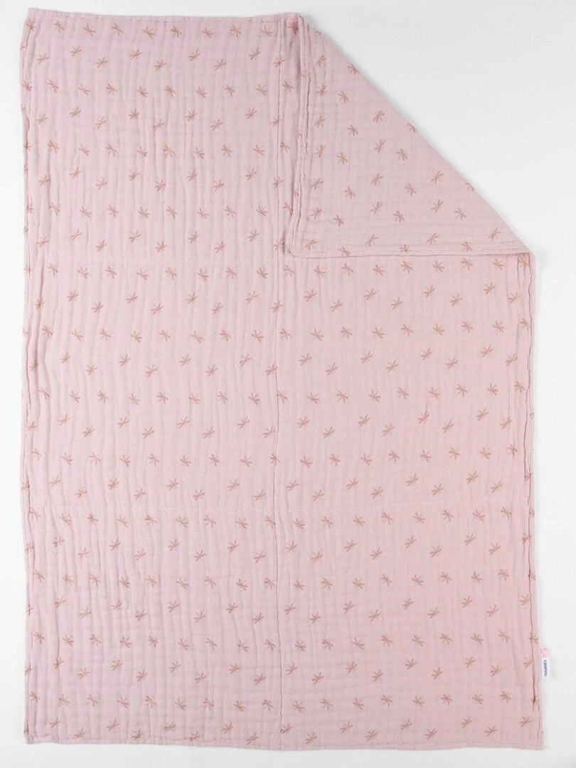 Couverture libellules en mousseline de coton poudré Noukie's Multicolore