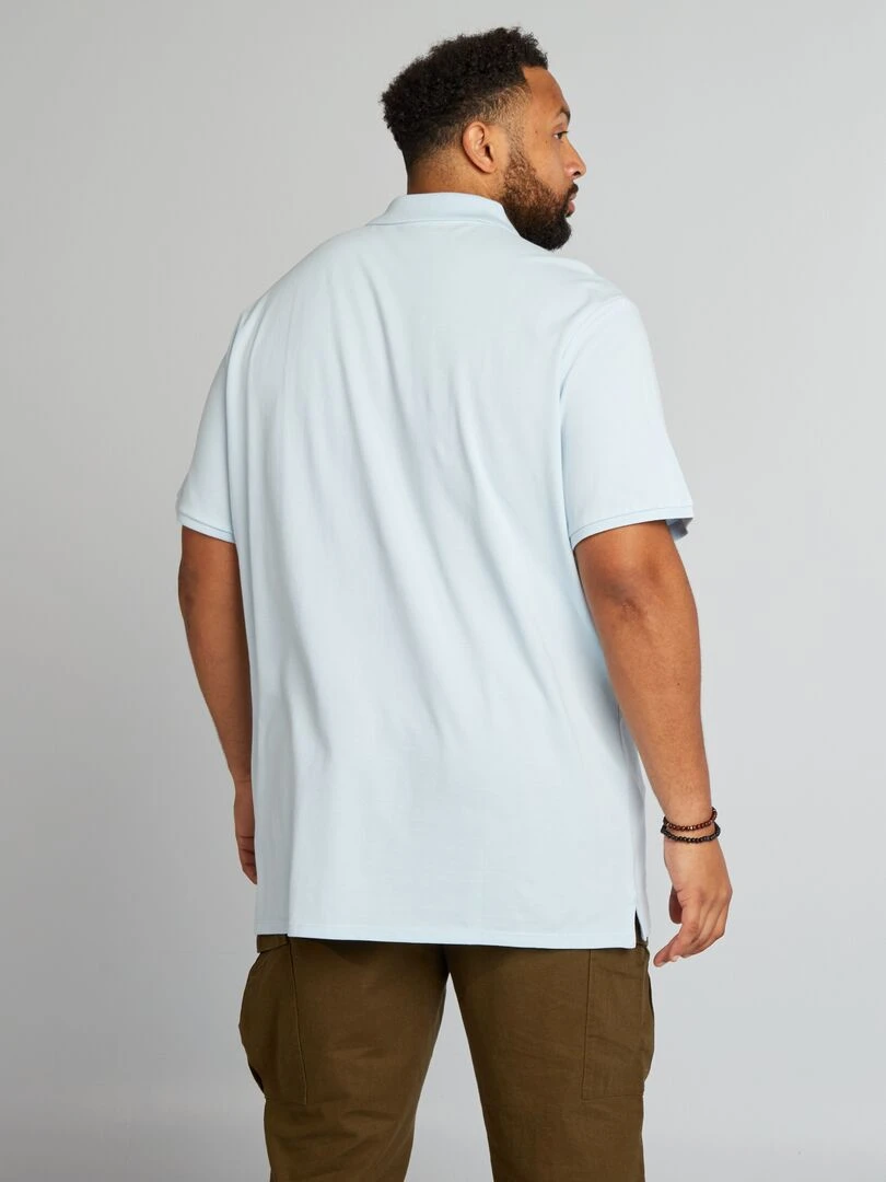 Polo en maille piqué   Bleu