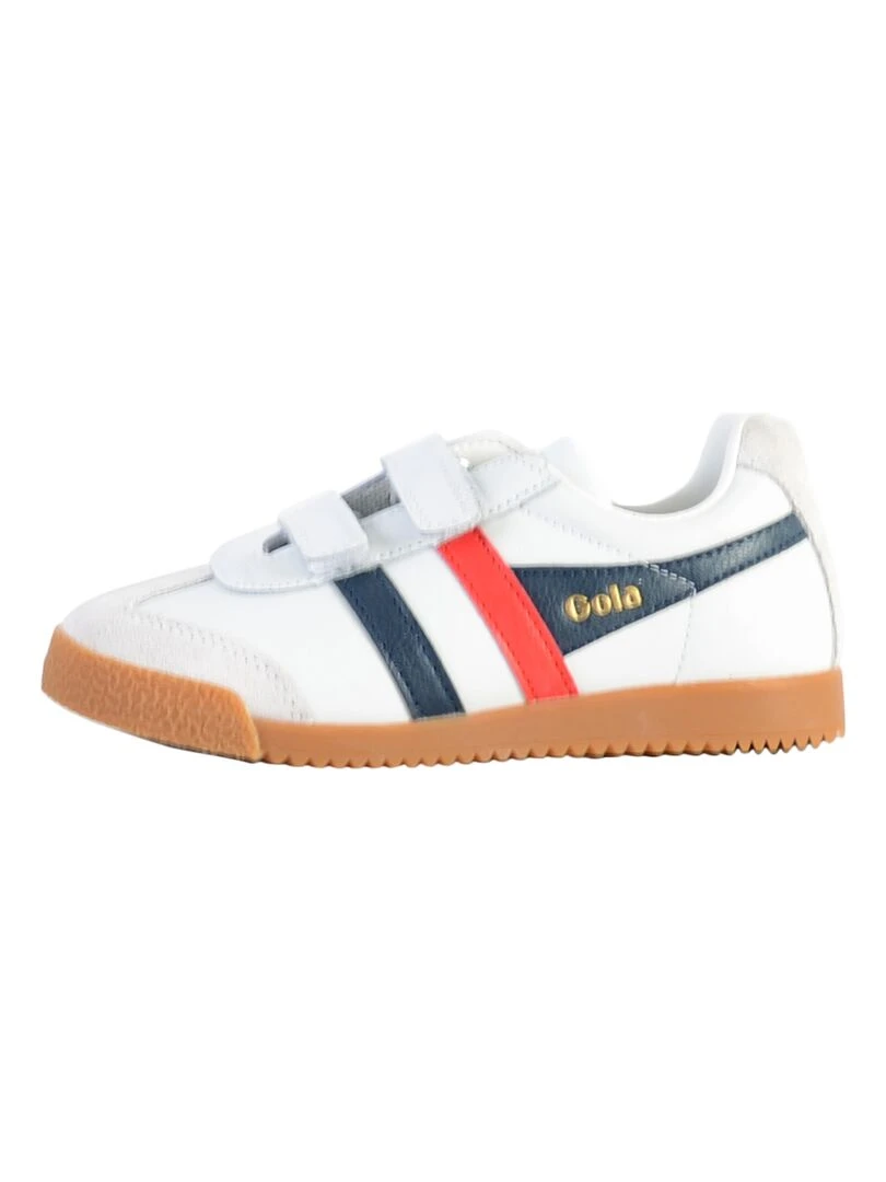 Basket Cuir Enfant Gola Harrier Leather Strap Blanc