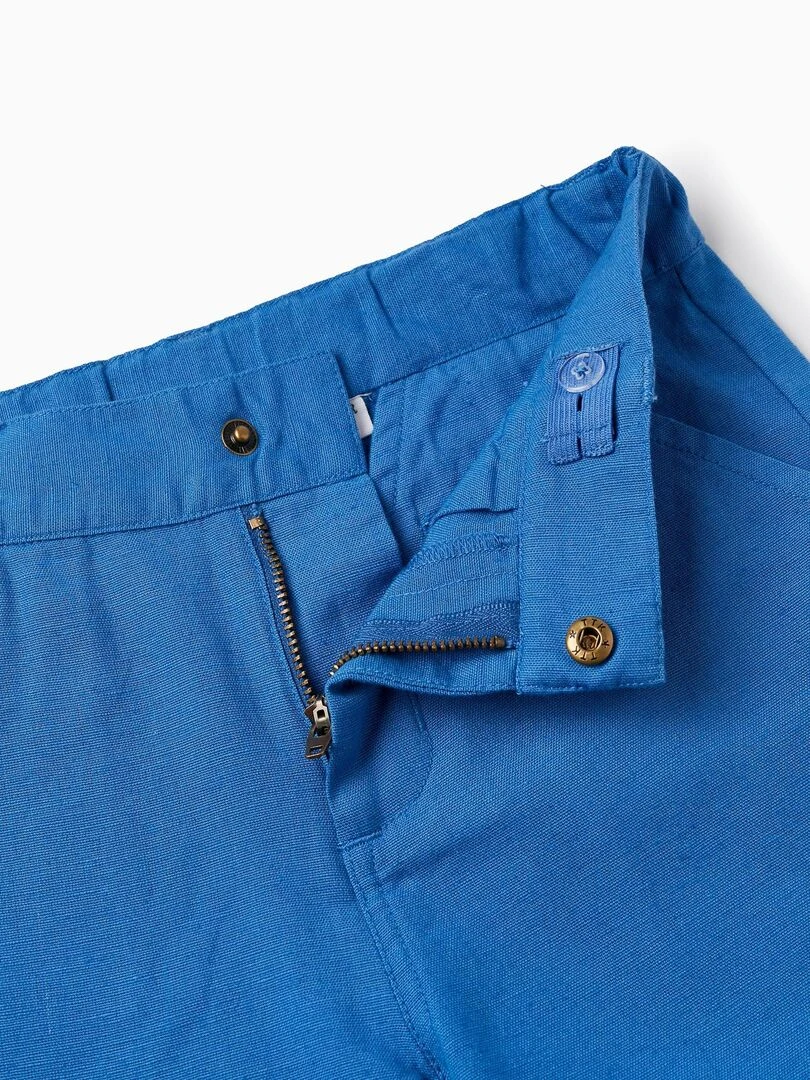 Short Chino En Coton Et Lin Pour Garçon 'Long'  MATISSE   Bleu
