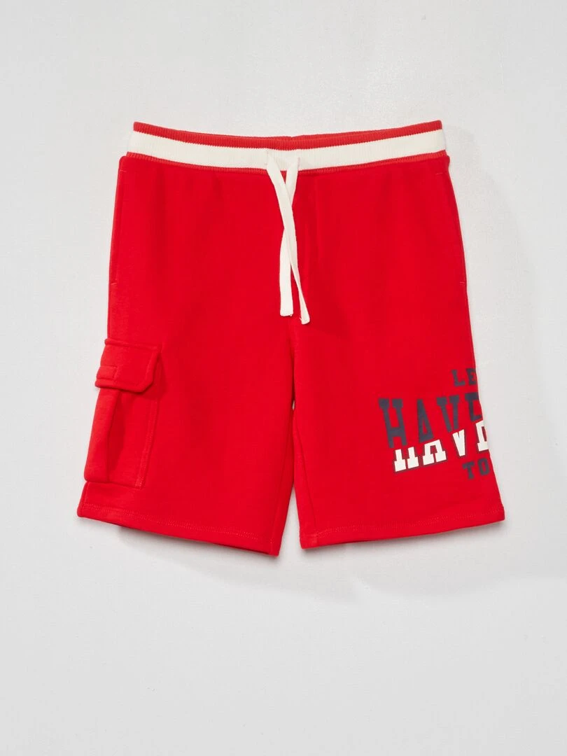 Bermuda en french terry Rouge