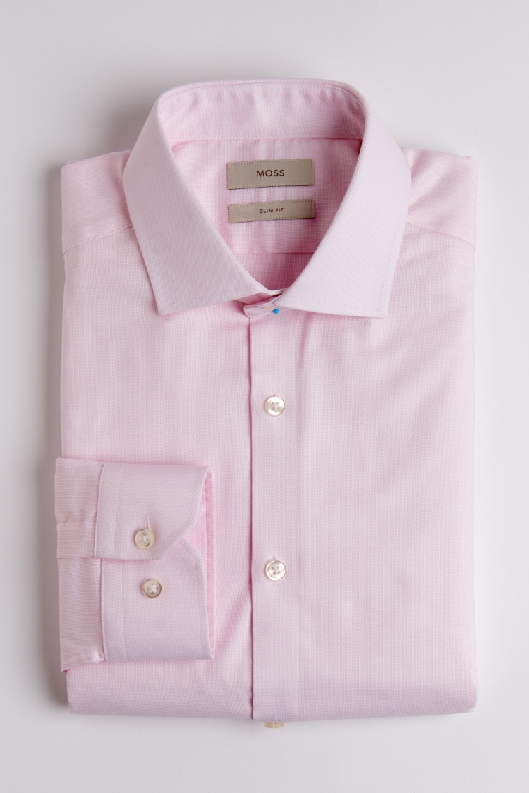 Slim Fit Pink Dobby Stretch Shirt   Buy Online at Moss