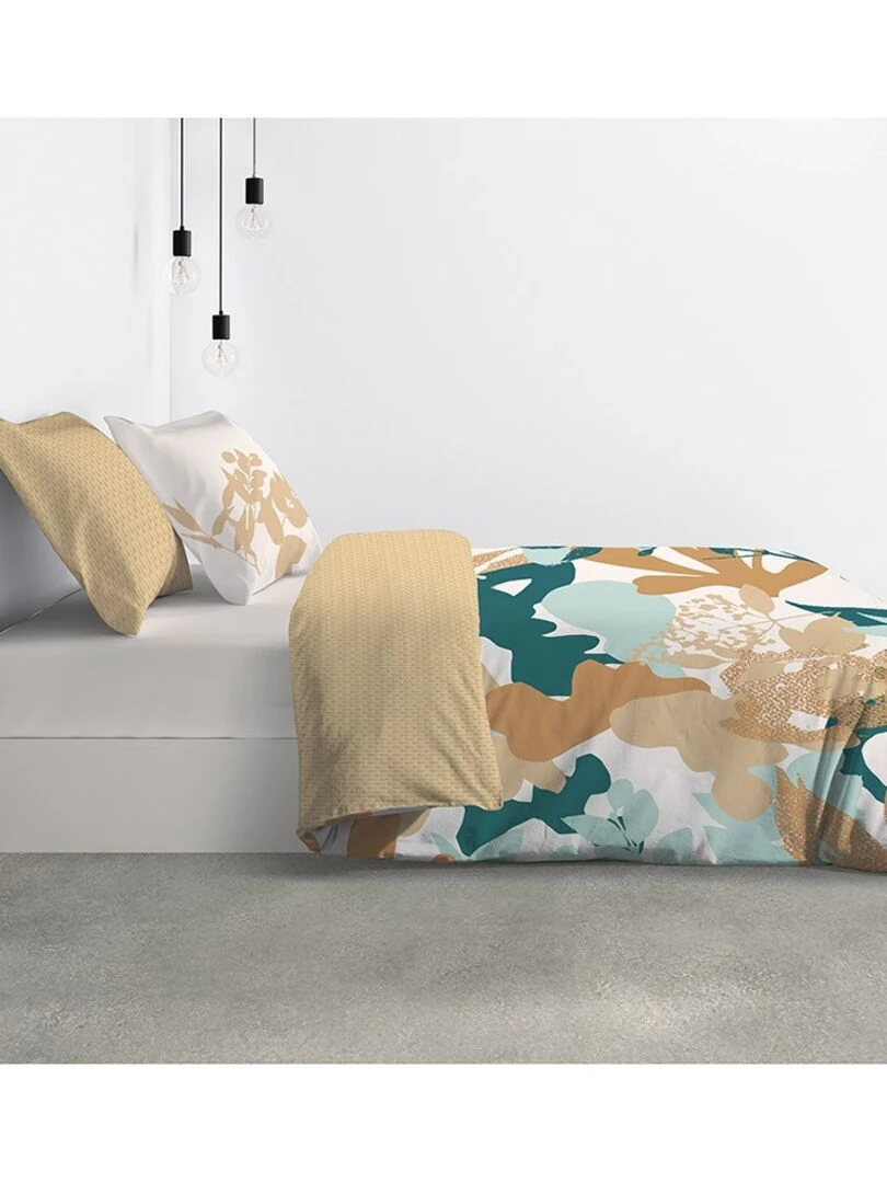Housse de couette 260x240 Izia Fresh + 2 taies 100% coton 57 fils   Jaune