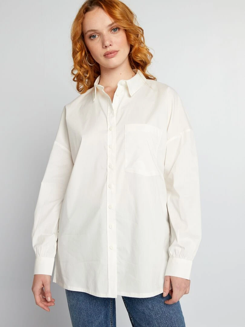 Chemise oversize en popeline   blanc